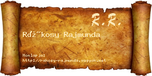 Rákosy Rajmunda névjegykártya